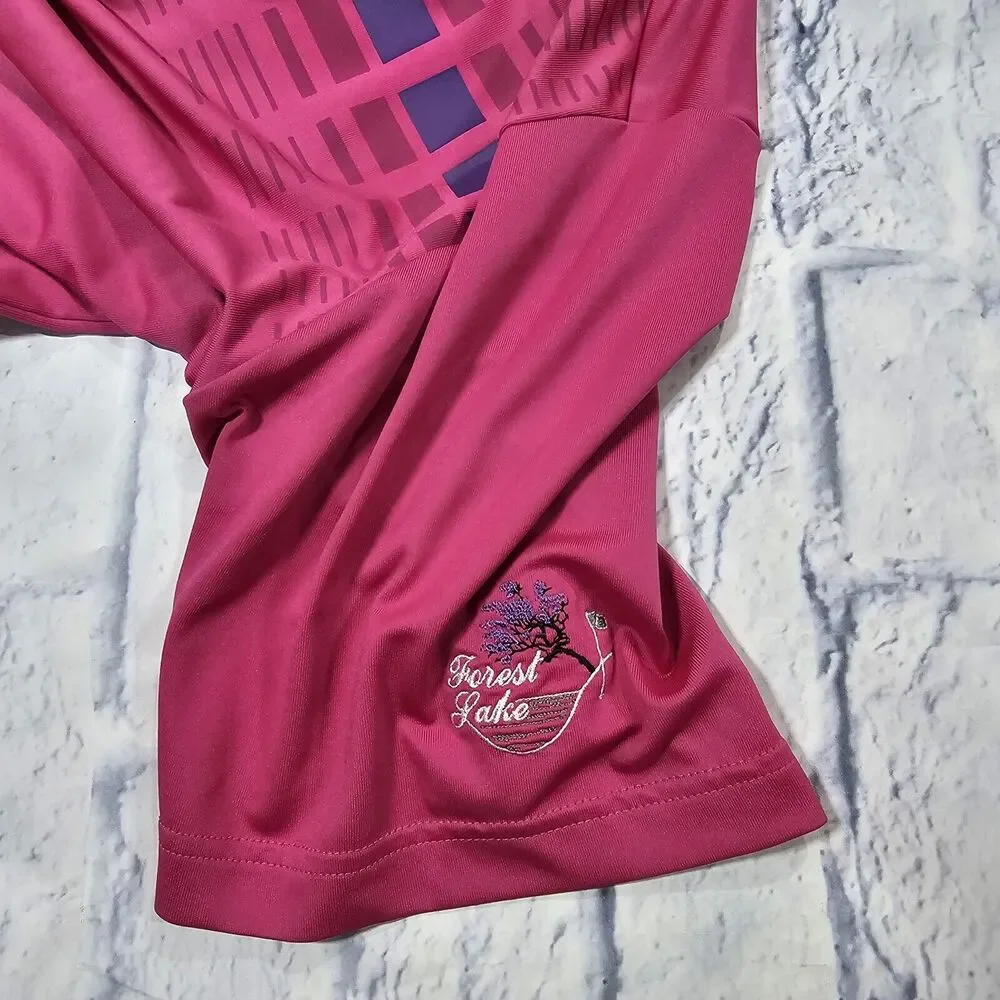 Adidas MENS SIZE XL Golf Polo Shirt Pure Motion Purple Casual FOREST LAKE